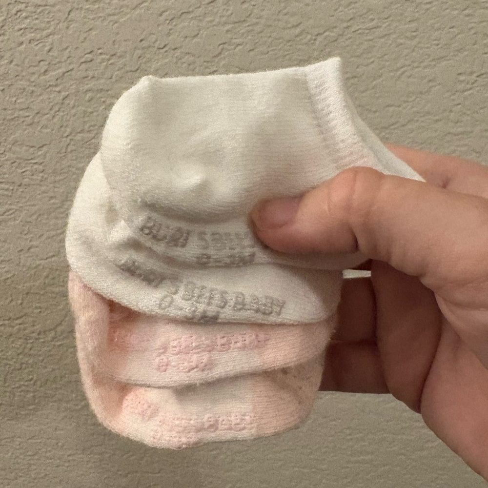 Baby White and Pink Socks